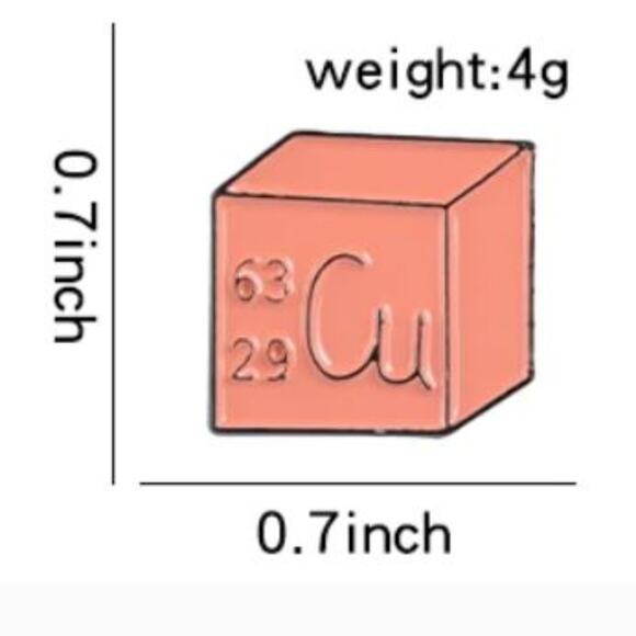 Science Cube Pin Brooch - Picture 3 of 3